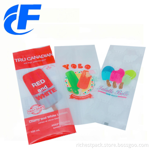Custom printed plastic laminated ice cream/popsicle bag